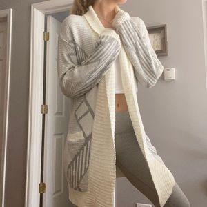 Grey and white winter cardigan